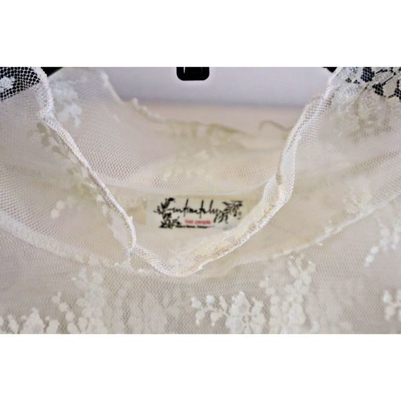Intimately Free People OB1696716 Women Sz M Cream Nice Try Floral Lace Tank Top - Picture 4 of 9